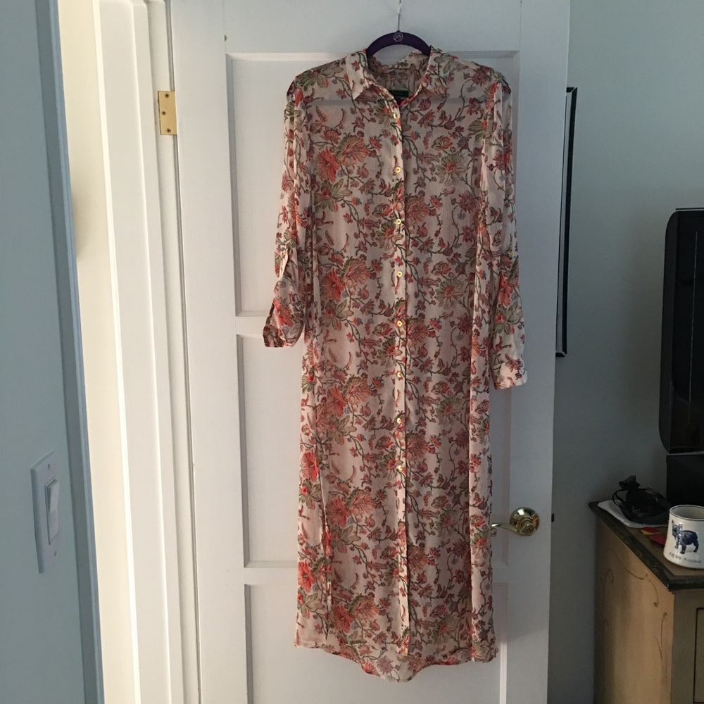 Crinkle Chiffon Duster